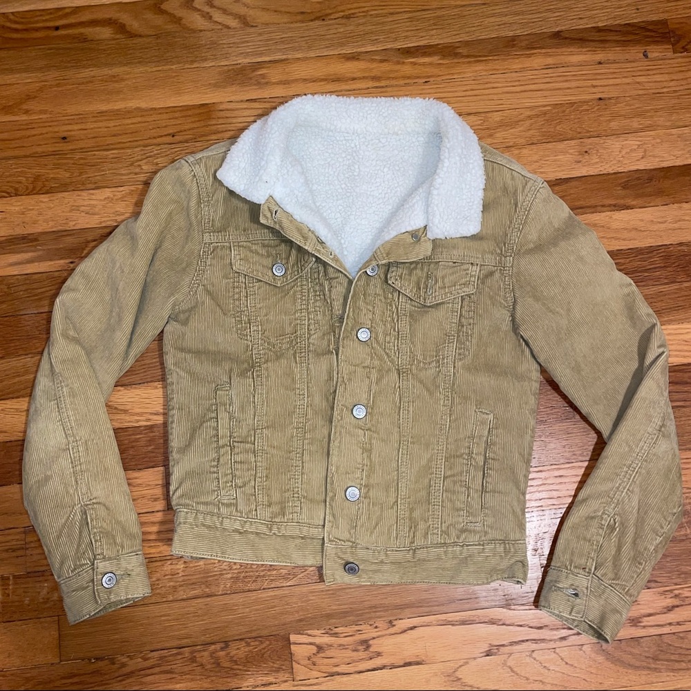 John Galt (brandy Melville) corduroy Sherpa jacket—“trucker” style